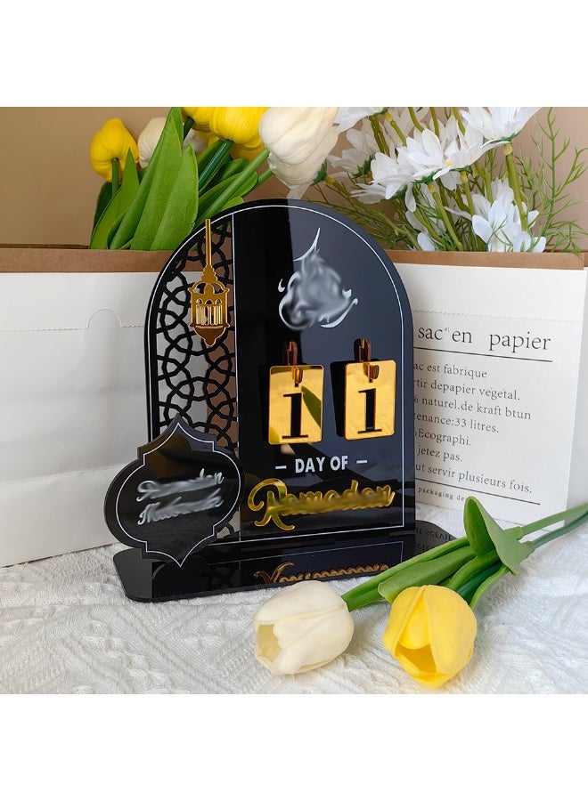 Desktop 3D Combination Golden Moon Acrylic Festive Decoration Stand - Image 2